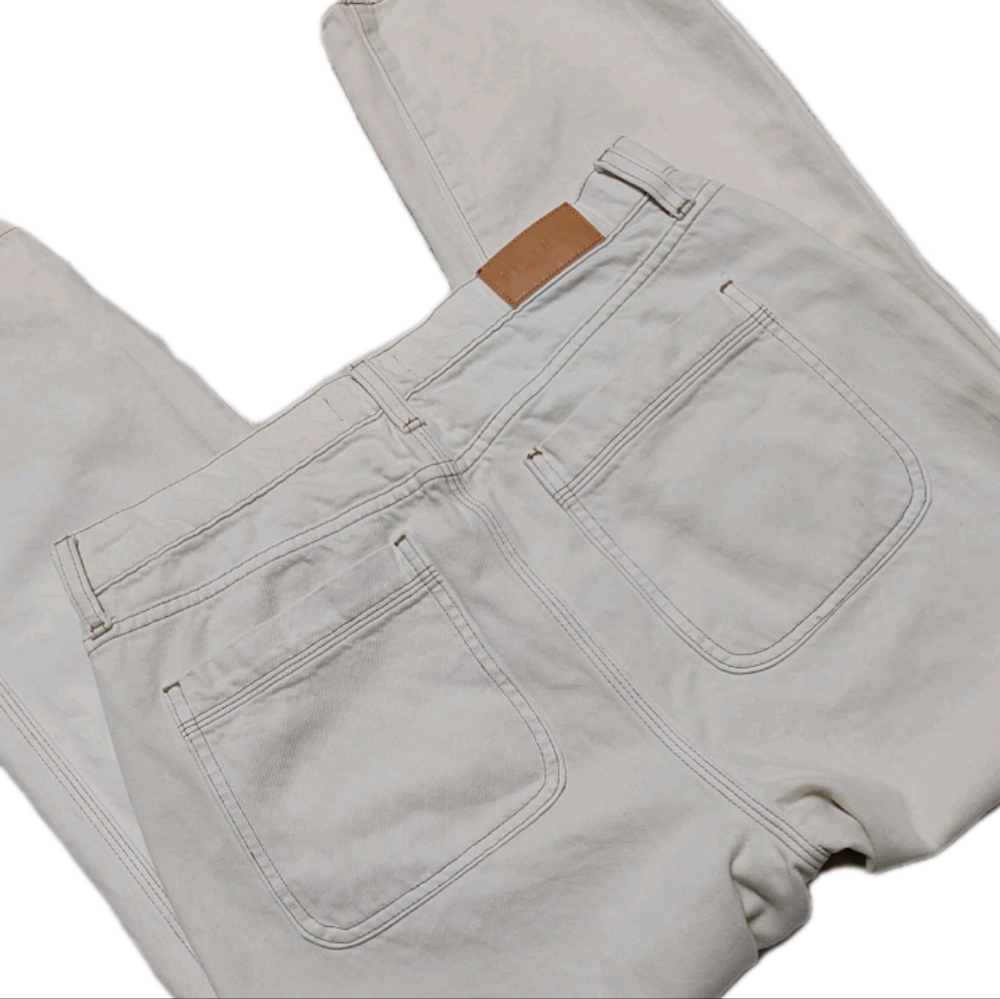 Pistola $178 Cassie Straight Leg Cropped Jeans "Ecru Vintage" Cream Women's 29 - Picture 9 of 10